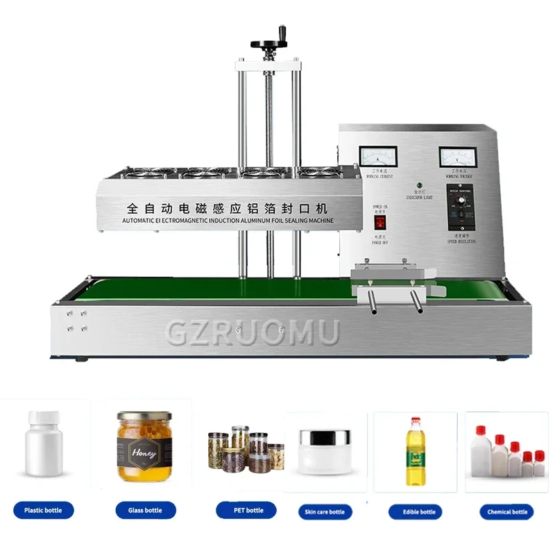 JN-80B Electromagnetic Induction Aluminum Foil Sealer Fully Automatic Film Sealing Machine For Glass PET Plastic Bottle Sealing