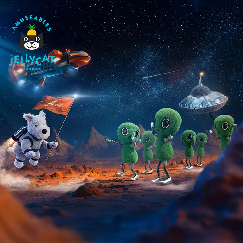 

Плюшевая игрушка-летающая тарелка Jellycat Funky (Великобритания), подарок на день рождения, новинка