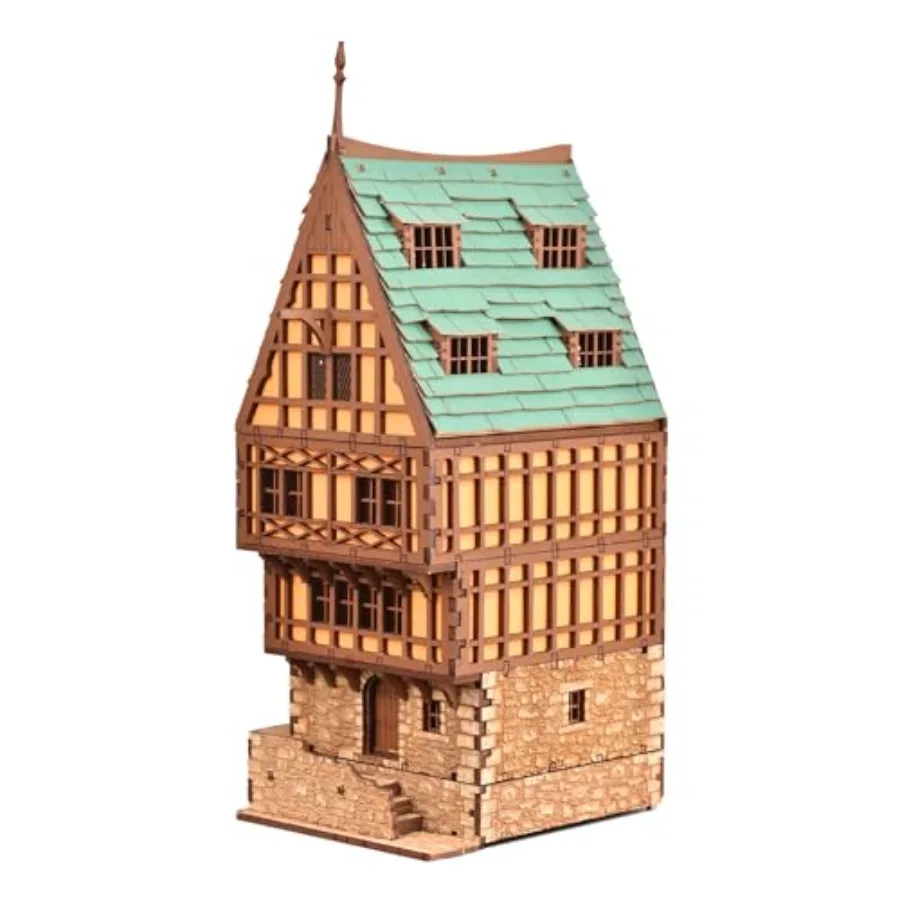 DIY Wooden Building Kit for Adults, Suitable for Playing - Realistic, Natural Wood, Light Brown, Precision-Cut Interlocking Pie