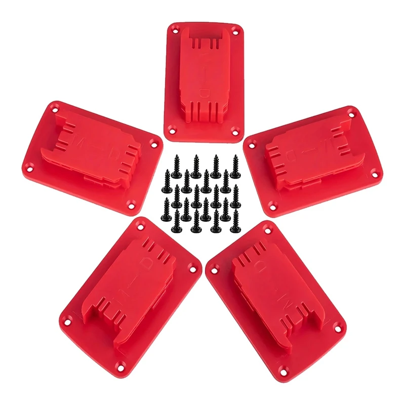 ABRW 5 Packs Tool Holder Mount for 20V/12V & 18V, Drill Wall Hanger, Double Head Design, for Workshop Organization