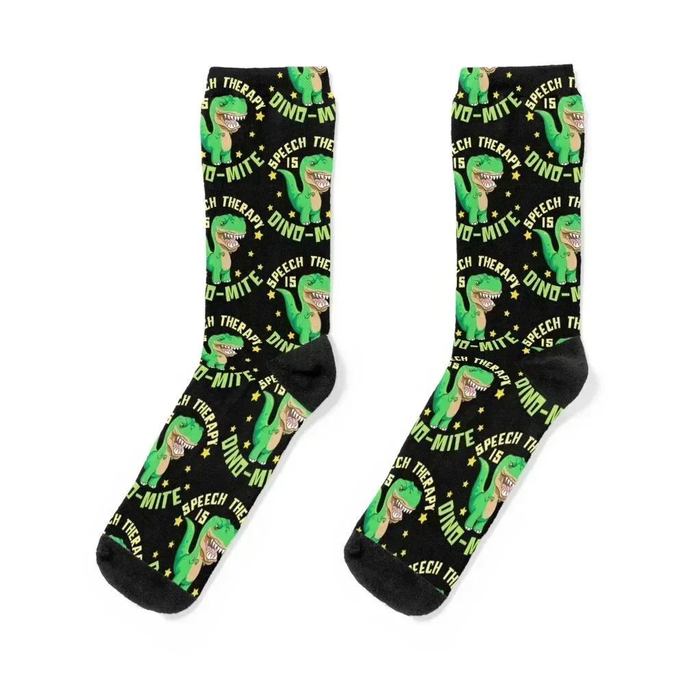 

Speech Therapy is Dino-Mite Socks luxe happy kawaii moving stockings Socks Woman Men's