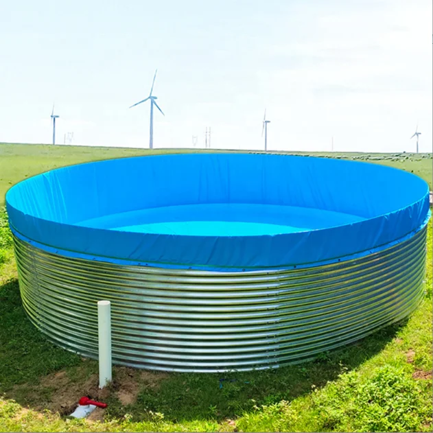 Industrial round tarpaulin indoor plastic pool bio equipment aquaculture system tank pvc tilapia pond fish farming tank