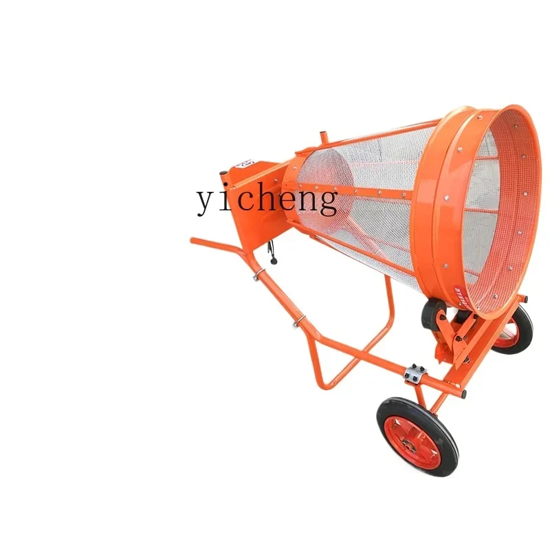 

electric small hand push sand sieve machine drum cylinder construction site vibration sand sieve machine