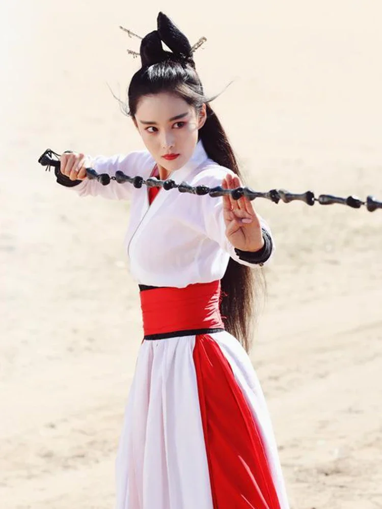 한 왕조 Hanfu 여성 당나라 정장 민속 복장 고대 의상 당나라 검객 고전 전통 요정 코스프레 의상