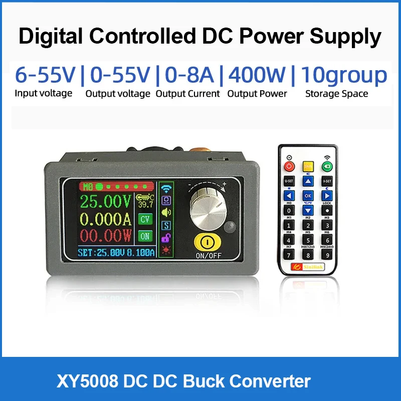 XY5008 DC-DC Buck Converter 400W 50V 8A Adjustable Power Supply Module Laboratory Step-Down Voltage Regulator With/Without Wifi