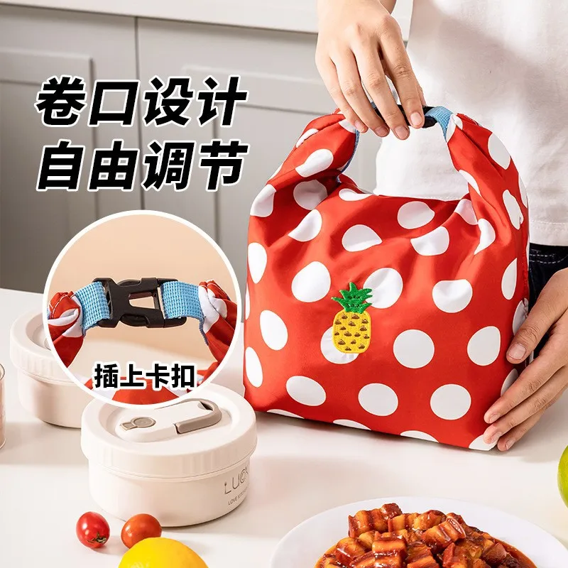 Portable Lunch Box Bag Foldable Drawstring Waterproof Insulated Bento Makeup Bag Shopping Travel Essentials Organizer