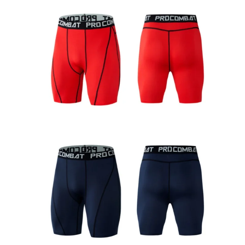 Men Fitness Compression Shorts Running Training Sport Shorts Tight Breathable Quick-drying Stretch Shorts Letter Belt Gym Shorts