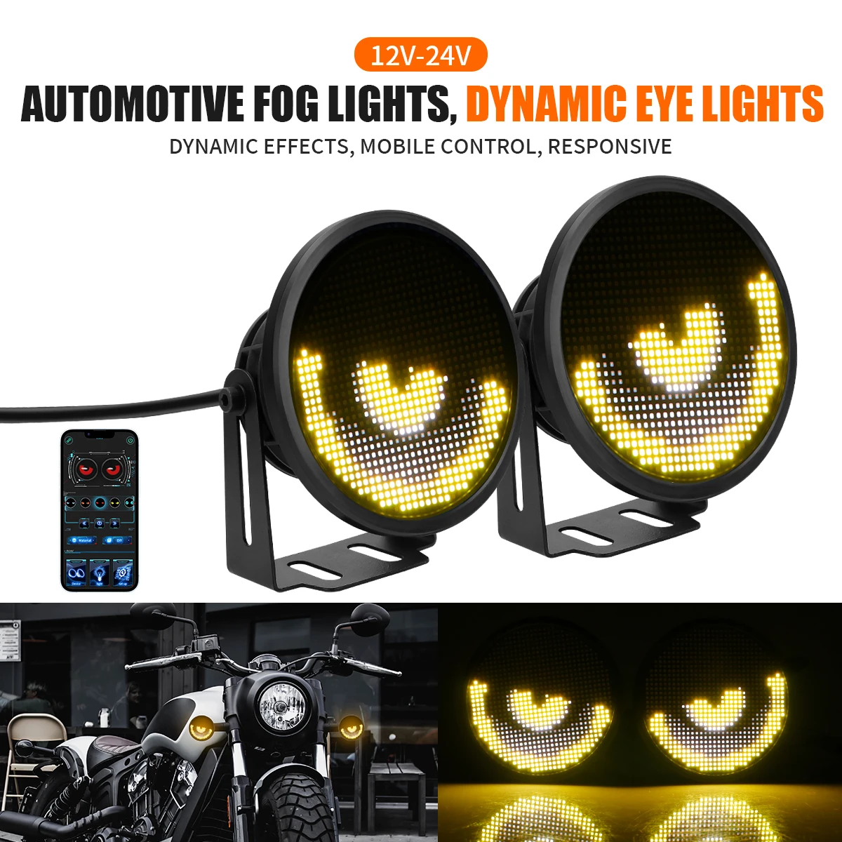 

2 шт. 3-дюймовый светодиодный экран приложения Blink Angel Eyes Противотуманные фары DIY Мультимедийный плеер Динамические глазные фары Автомобильные фары Светодиодная лампа DRL 12 В-24 В
