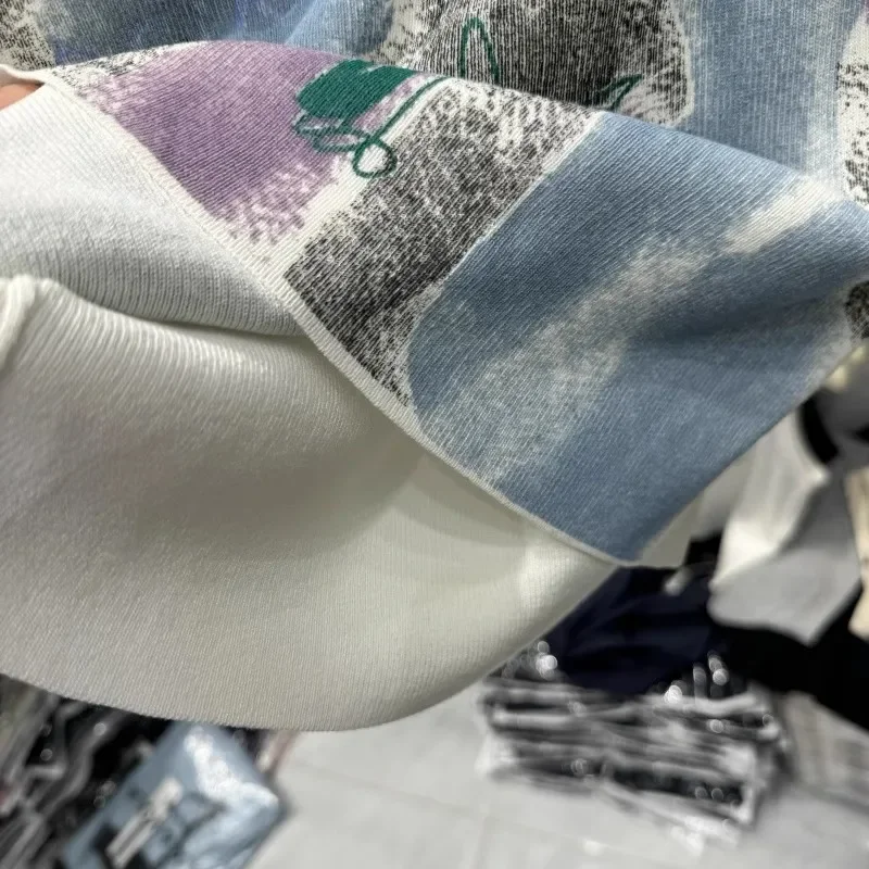 Feminino retro graffiti malha colete verão 2026 novo fino sem mangas regata contraste colorido casual camisola colheita topo