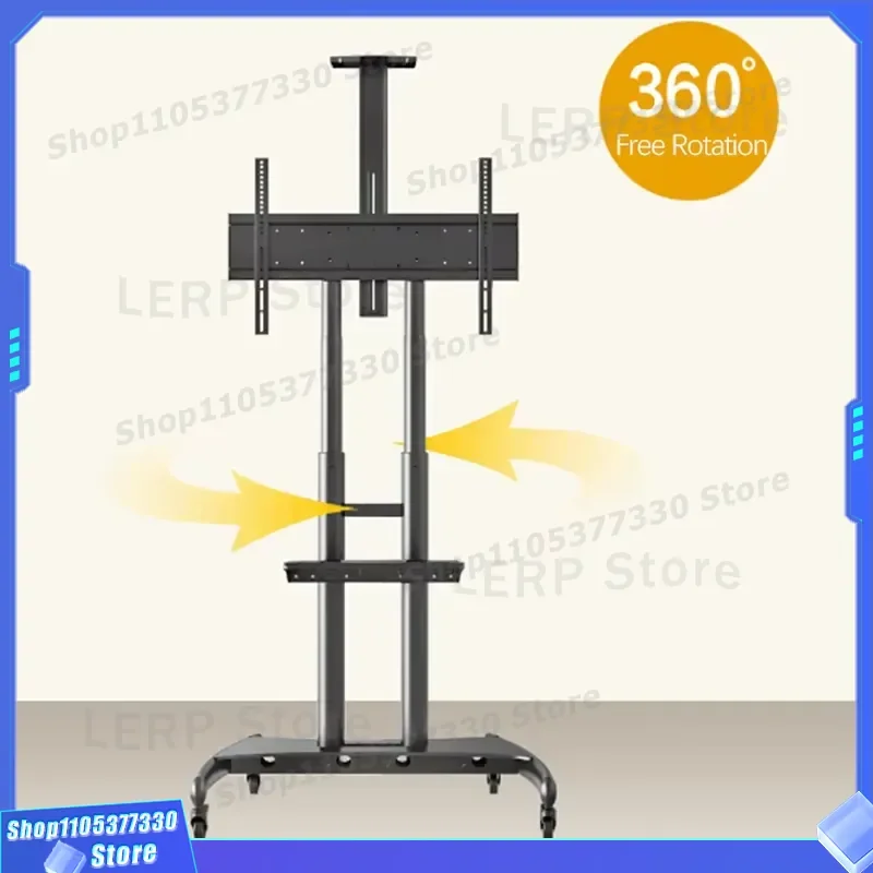Adjustable Mobile TV Stand Cart Floor Mount Bracket for 32 to 70 Inch LED LCD Monitor Display with Wheels and Height