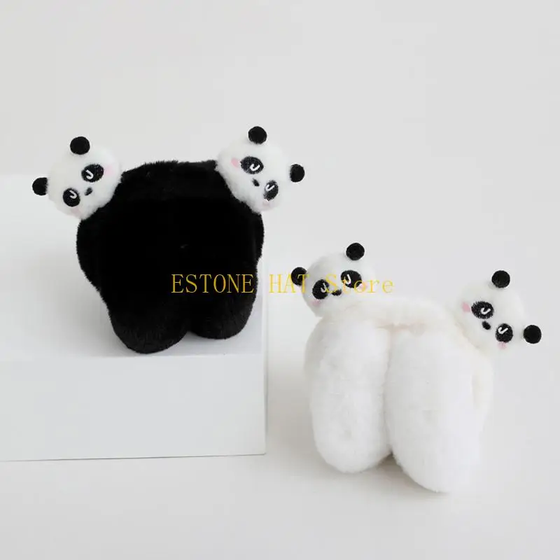 

49MF плюшевые грелки для ушей с изображением панды для зимнего активного отдыха
