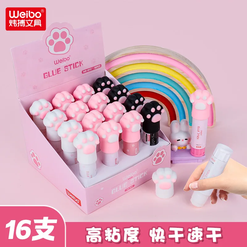 

Weibo Stationery Cartoon Mini Cat's Paw Solid Glue Students Carrying Manual Homework Glue Festival Small Prize