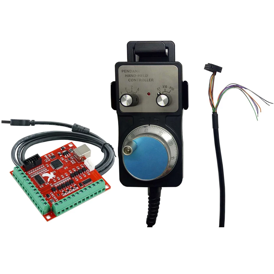 Mach3 100k 4AXIS Motion Control Card+4AXIS MPG For Woodworking Engraving Machin CNC Machining Kit CNC Control Card USB Interface