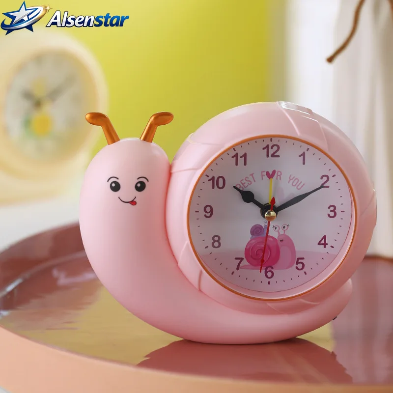 Children's Cartoon Snail Alarm Clock Cute Hanging Table Clock for Small Bedroom Home Wall Decor