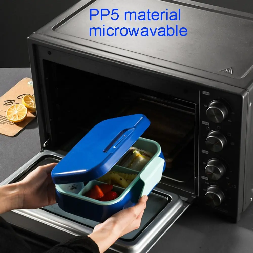 Picture 4: Portable Microwavable Fruit Salad Box Sealed 3/4Grids Lunch Box Edible Grade PP5 Durable Food Storage Container Students