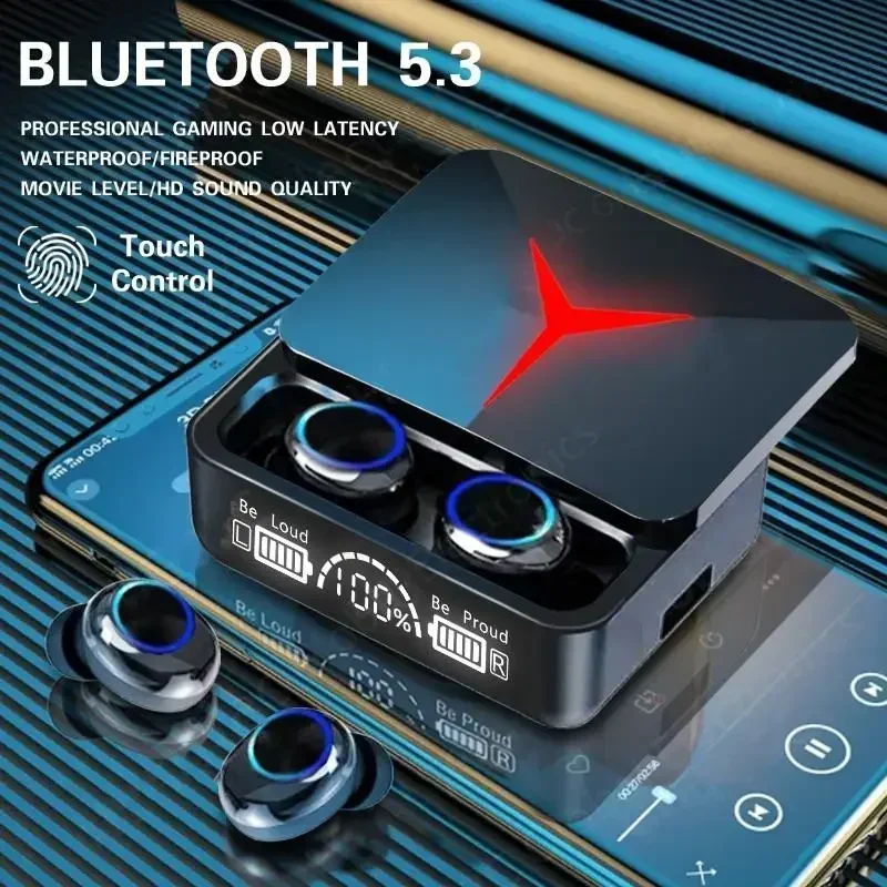 

Wireless Headphones Bluetooth 5.3 Touch Control Gaming Earphone Sport Earbuds 9D Hifi Stereo Headsets LED Display TWS M90 M10 F9