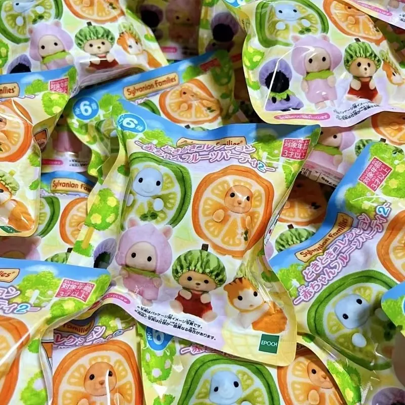 Hot Sylvanian Doll Families Anime Figures Fruits Dress Up Cake Ternurines Forest Families Anime Children Toys Decor Gift