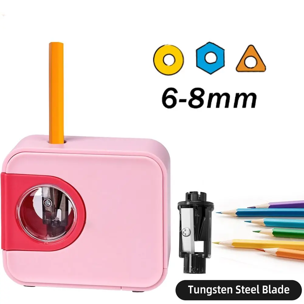 

New Automatic Tungsten Steel Blade Electric Pencil Sharpener Mini Cartoon Camera Sharpener Artists School Supplies Stationery