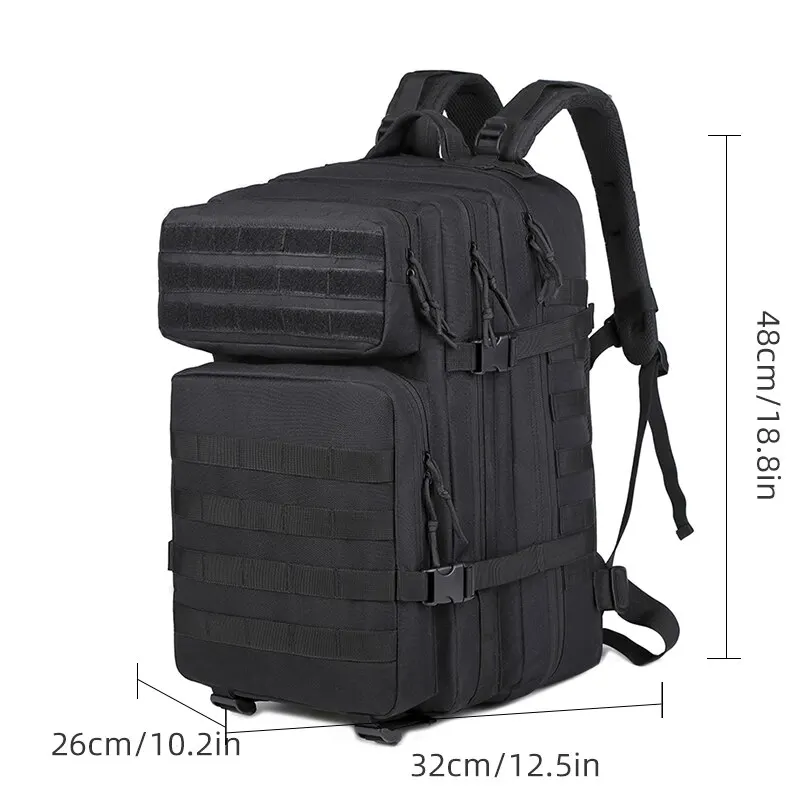 男性用バックパック900dポリエステル45l 3pソフトバック屋外防水キャンバスバックパックハイキングキャンプ用ハンティングバッグ