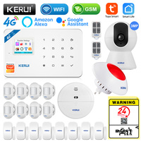 KERUI W184 Tuya Security Protection Smart Home GSM 4G WIFI Alarms Anti Theft Security Alarm System Kit Sensor 6 Languages Garage