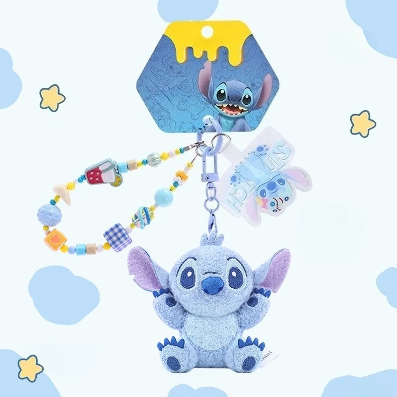 

Милый плюшевый брелок Стич с бисерной цепочкой, подвеска-кукла, украшение для сумок и рюкзаков, аксессуары для мальчиков и девочек, подарки