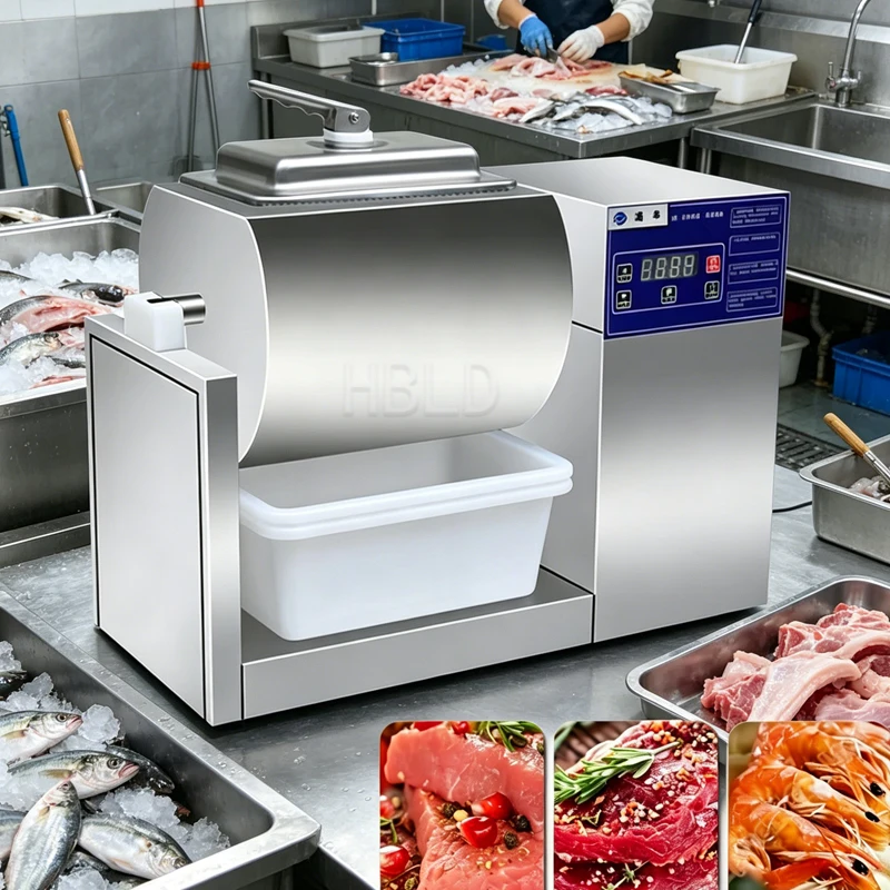 Stainless Steel Desktop Drum Type Vacuum Mixer Meat Marinating Machine for Lamb And Other Meats Kitchen Marinator Tool
