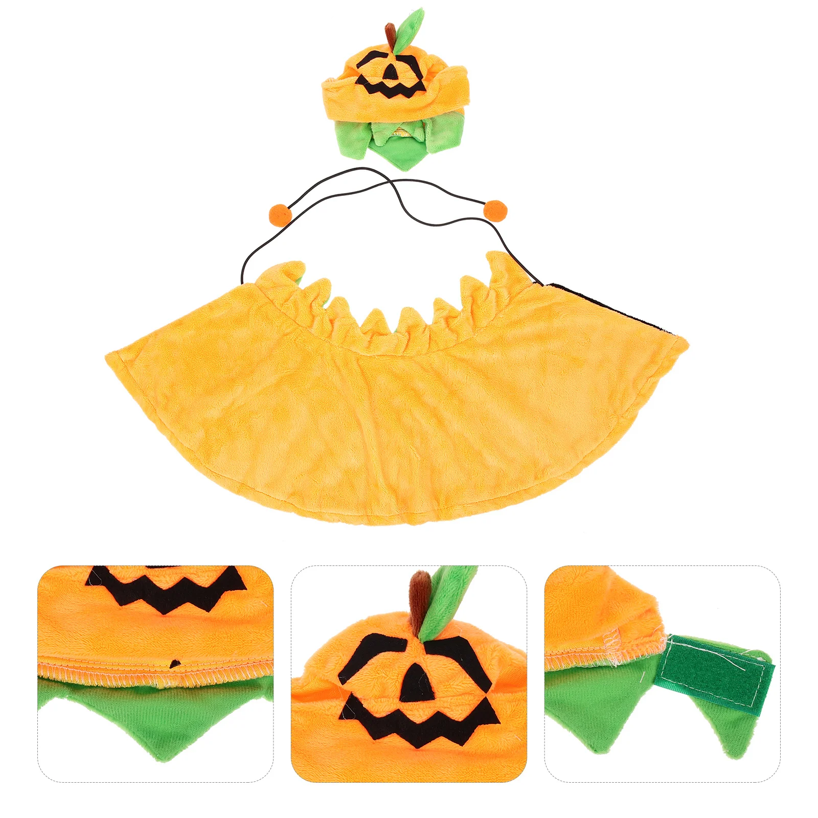 

1Set Halloween Pet Cloak Hat Decorative Costume Party Cosplay Photo Prop Dog Cat Pumpkin Cloak Hat Cat Halloween Costumes