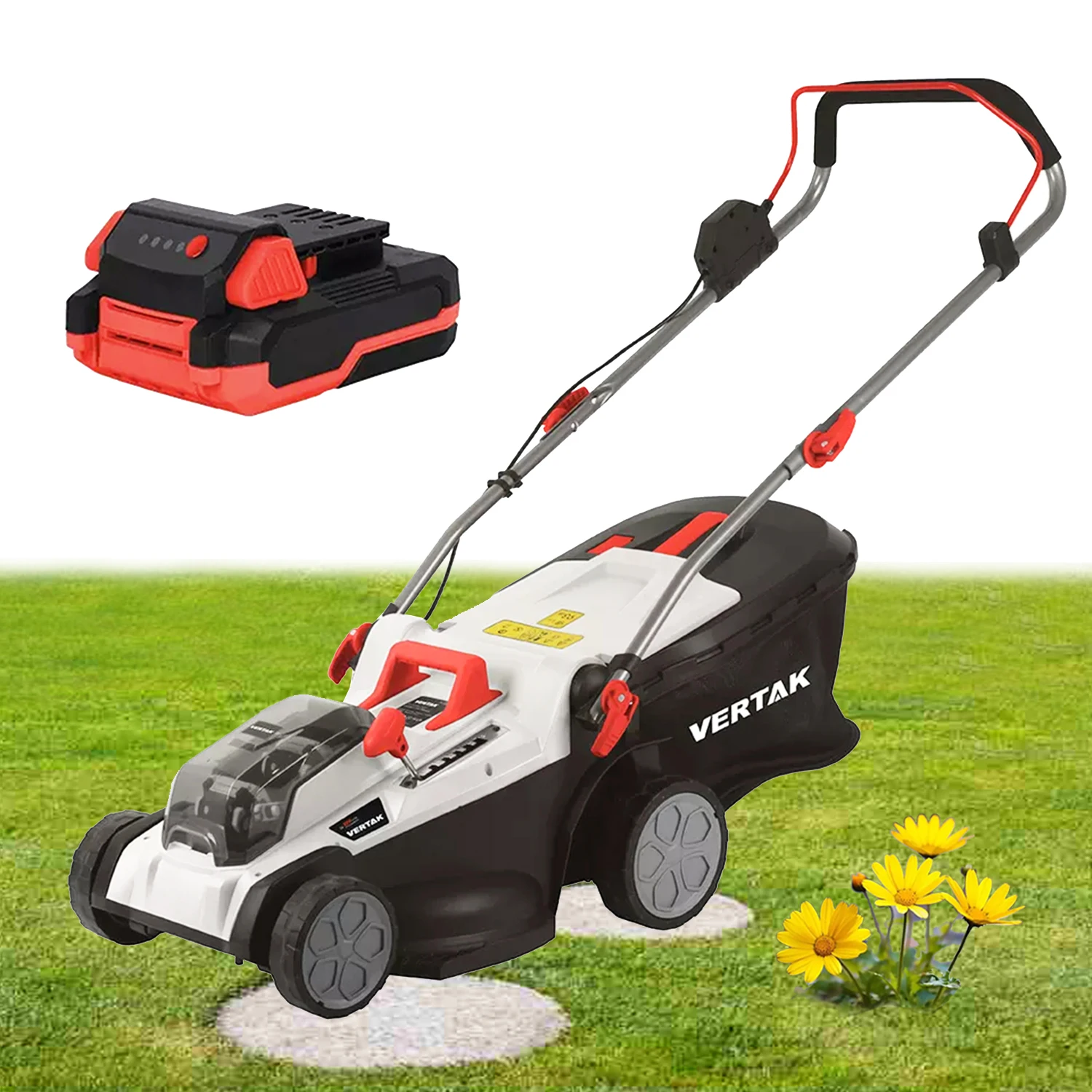 For Hand Push Cordless Electric Lawn Mower with Adjustable Handle DIY Industrial Grade 40L Grass Box 2 Year Warranty