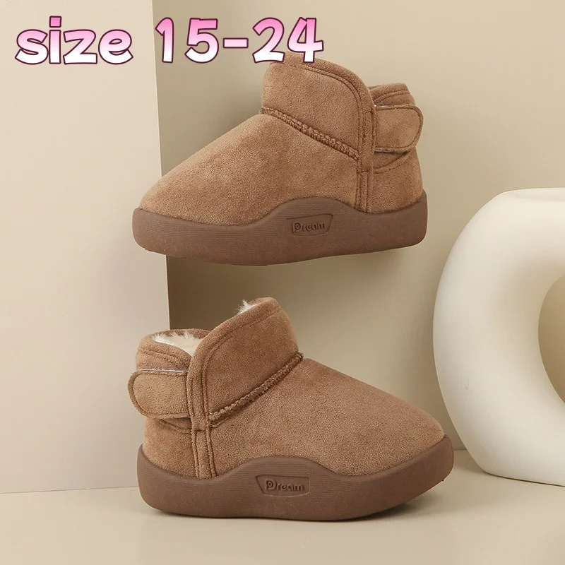 Cozy Winter Snow Boots for Baby Toddler Boys Girls Plush Warm Short Booties Kids Cotton Shoes Size 15-24