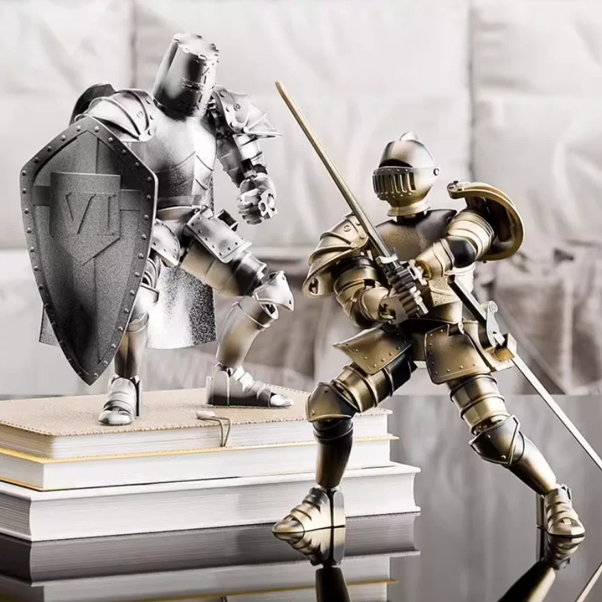 شخصية مفصلية من العصور الوسطى - نموذج فارس قابل للبناء، مجموعة من الطوب الجندي DIY، هدية إبداعية لعيد الميلاد والجمعة السوداء