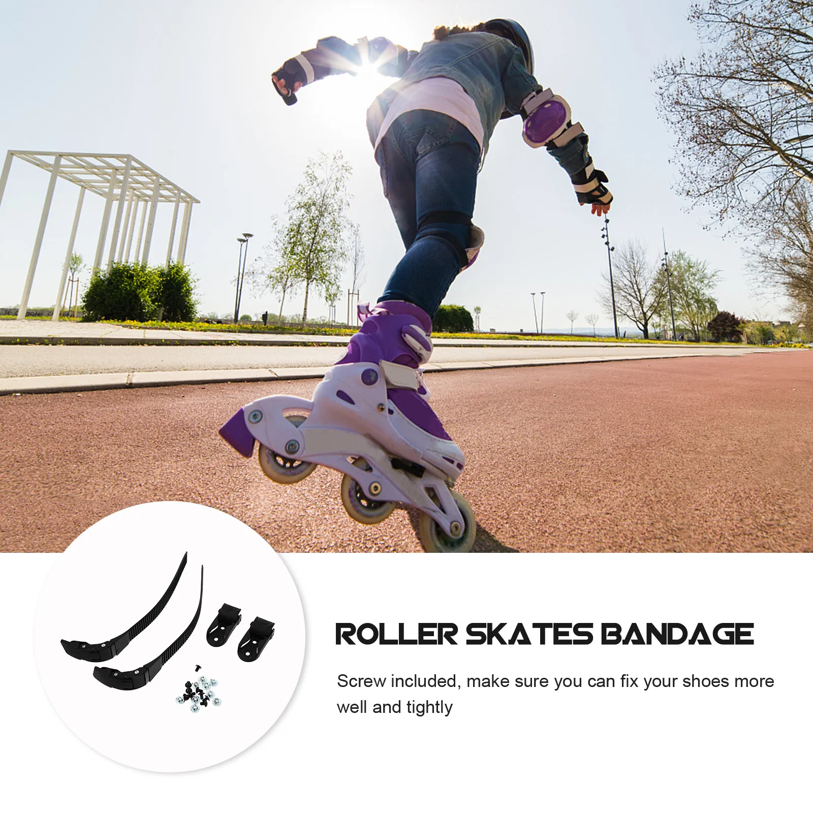 

Комплект из 2 ремней для роликовых коньков с регулируемой длиной, премиум-класса, из ПВХ, профессиональные фиксирующие ремни для роликовых коньков