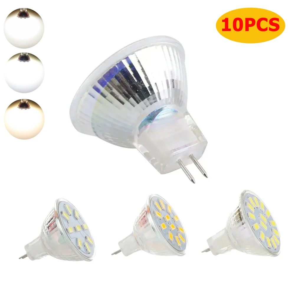 10PCS 2W/3W/4W MR11 LED Spotlight 10-30V 2835/5733 SMD LED Downlight Cool Neutral Warm White Light Bulb For Home 120° Lighting