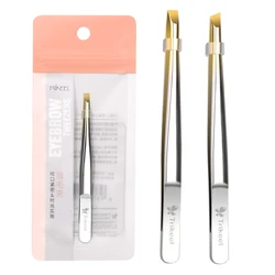 Stainless Steel Flat/Slant Tip Multifunction Tweezer Eyebrow Tweezer Face Hair Removal Make Up Tool False Eyelashes Tweezer Tool