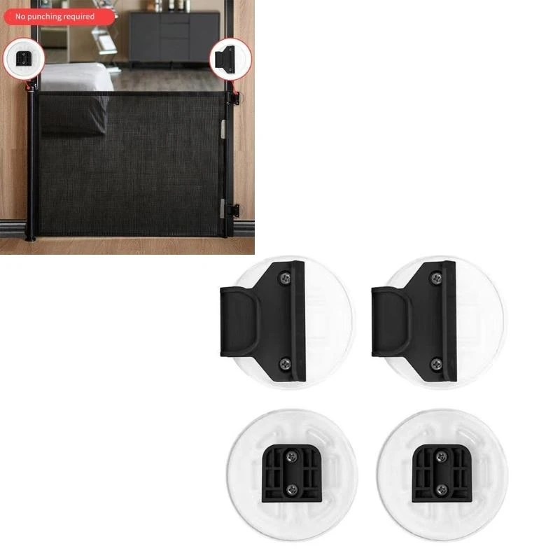 1 Set accessori per montaggio sostituzione del gate del bambino retrattile con gancio e viti per sicurezza dei bambini