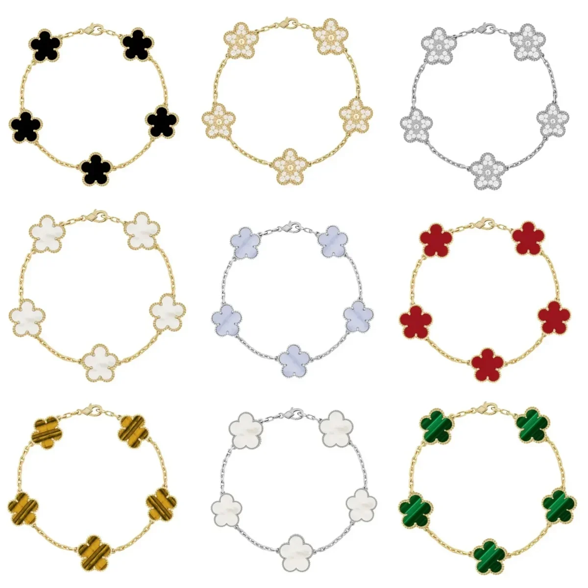 VCA 2024 New 100% S925 sterling silver four-leaf clover bracelet, small and delicate, high-end sense, suitable for women
