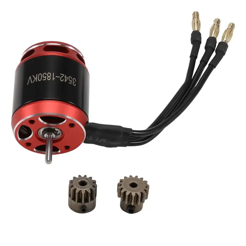 ABJL-For 1/10 RC Crawler Axial SCX10 90046 TRX4 D90 Upgrade Compatible 3542 1850Kv Outrunner Brushless Motor With 11T 15T Pinion