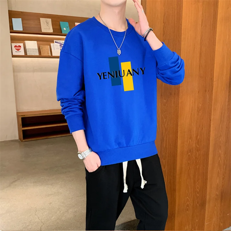 Komplet dla par: luźna bluza z okrągłym dekoltem, męska koszulka bazowa, 2-częściowy zestaw spodni dresowych, spodnie, top, T-shirt, odzież uliczna na wiosnę i jesień.