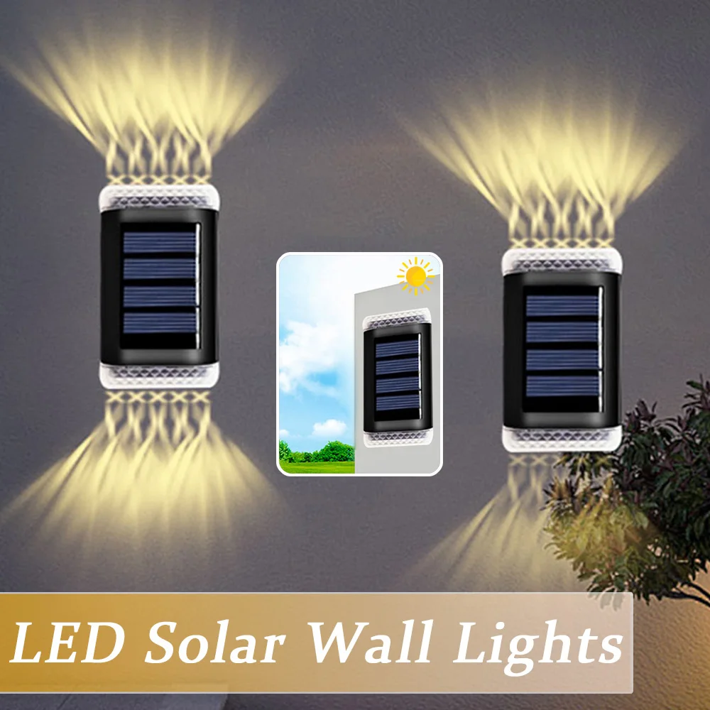 

10LED Solar Wall Light Outdoor Waterproof LED Light Up And Down Luminous Lighting for Garden Yard Fence Balcony Decoration