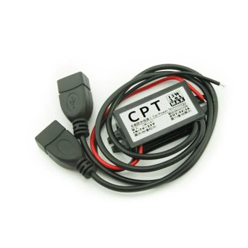 Auto 12V to DC5V Single/ Double USB Output Power Adapter for DVR Camera