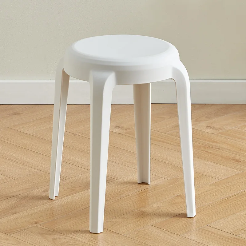 1Pc Plastic Round Stool Household Home Stackable Thickened Bench Dining Table And Chair Round Stool