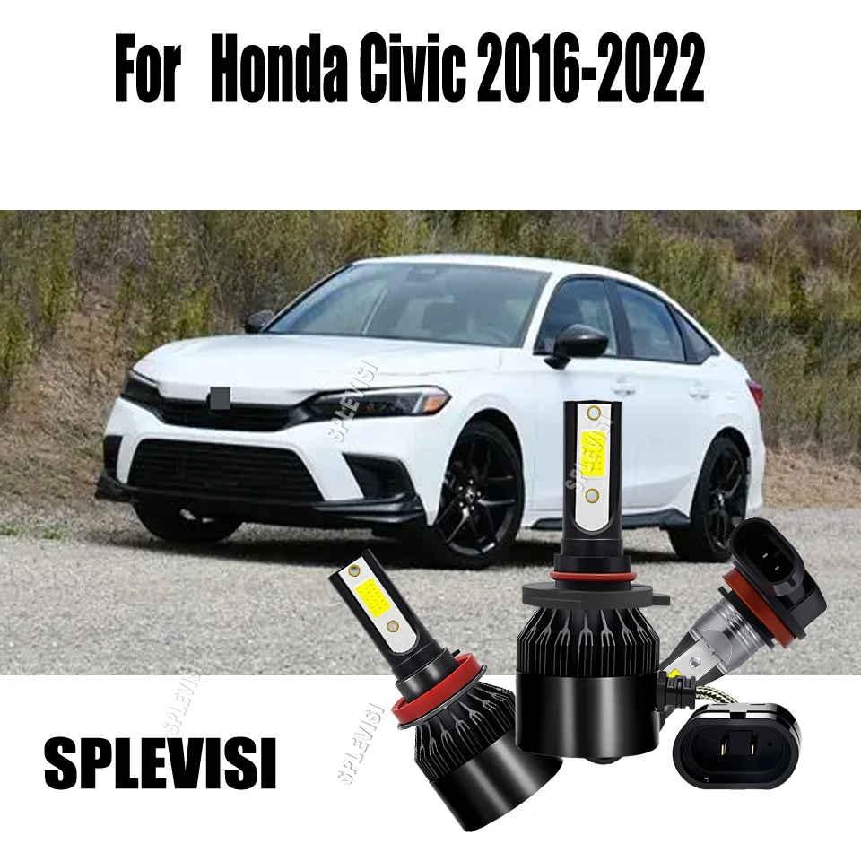 

LED Headlight 9005 Hi H11 Low Fog Bulbs - IP67 Waterproof, Long Lasting For Honda Civic 2016 2017 2018 2019 2020 2021 2022