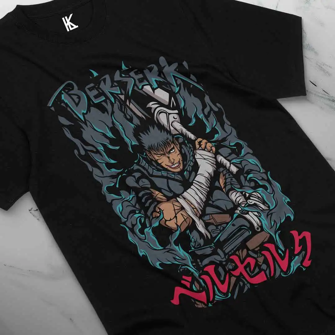 Berserk T-shirt Manga Strip Guts Berserker Armour Anime Black shirt ALL SIZES