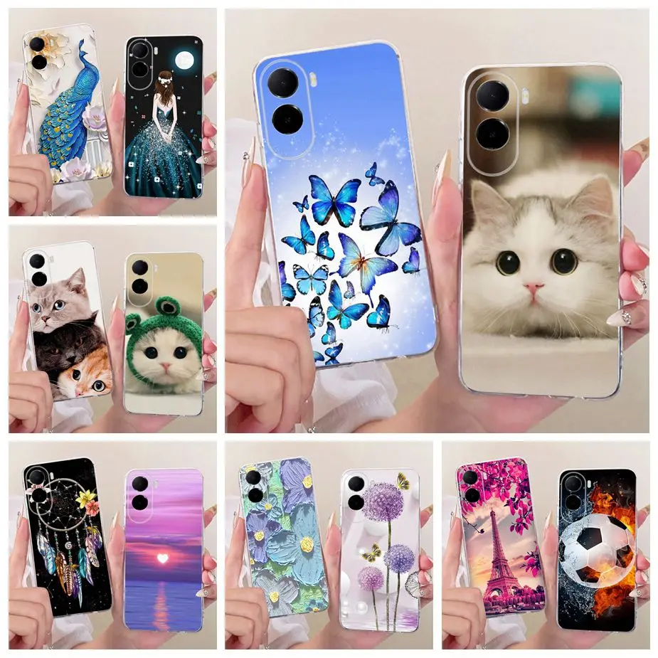 Funda para Xiaomi Poco C9e, Redmi A6 4G, con diseño de gato y mariposa pintados, funda suave y delgada para Xiaomi Redmi A6 PocoC9e 4G