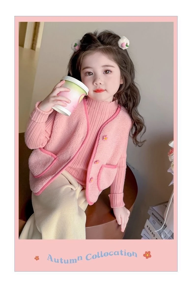 2026 Herbst Winter Baby Polar Fleece Warme Weste Mädchen Plüschweste Einreihig Kinder Warme Modische Warme Jacke – Detail 18