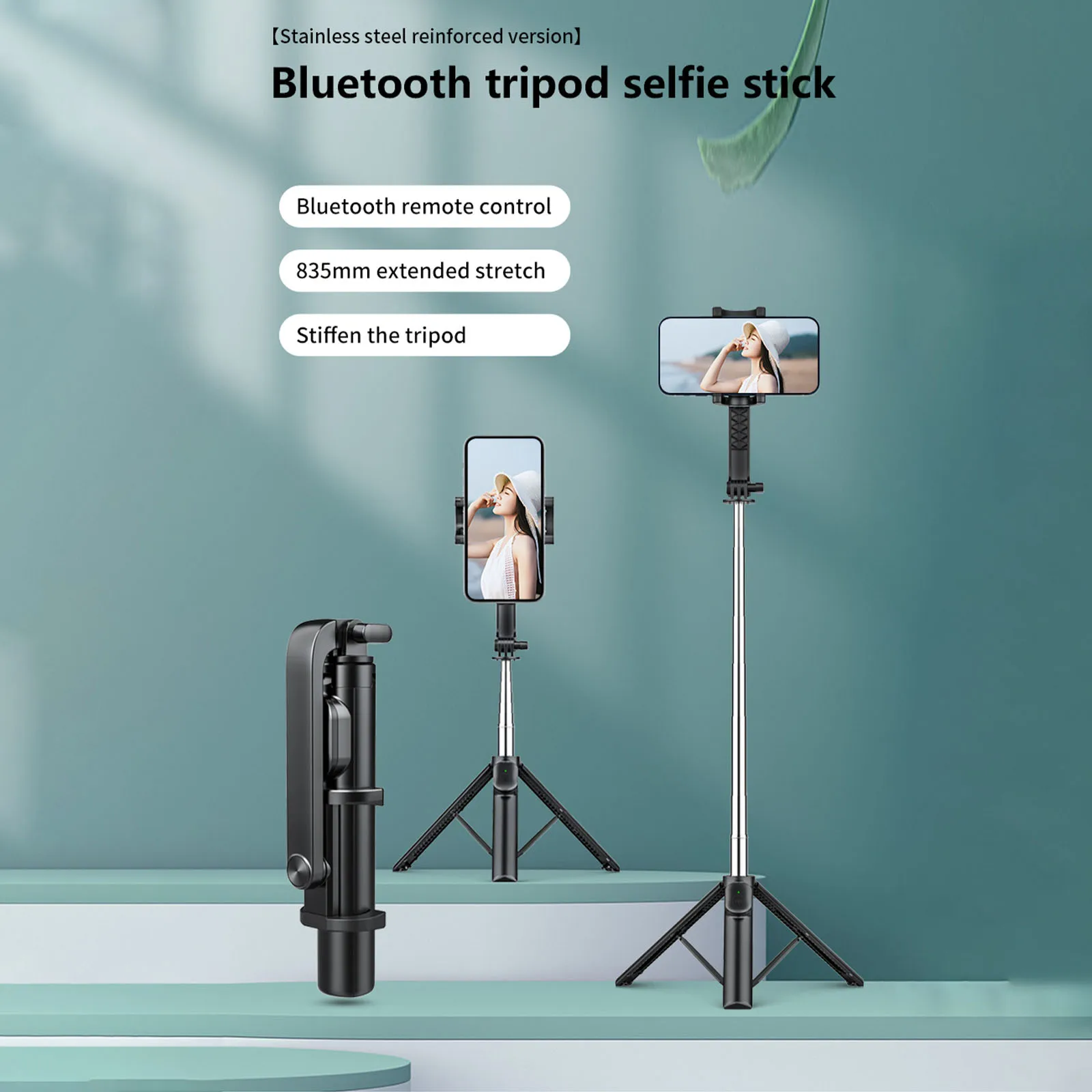 Селфи-палка, штатив с беспроводным пультом дистанционного управления для сотового телефона 4-7 дюймов, портативный штатив для телефона, подставка с зажимом и держателем для Vloging