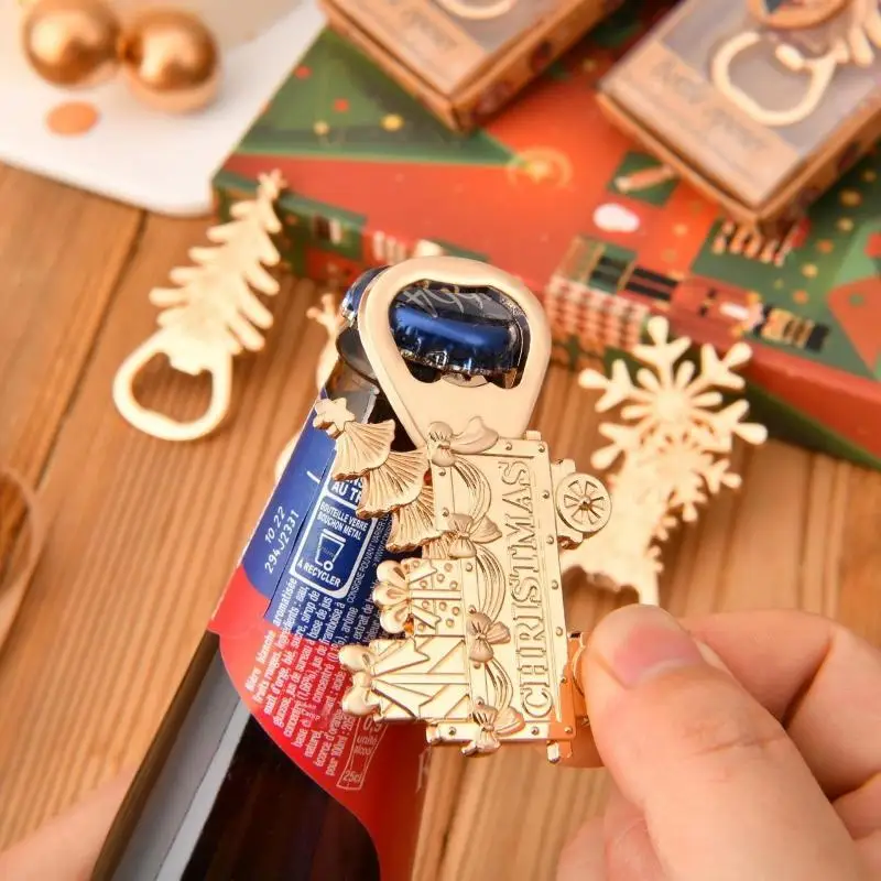 

1Pc Christmas Beer Bottle Opener Durable Metal Merry Christmas New Year Decor Home Bar Santa Snowman Xmas Bottle Opener
