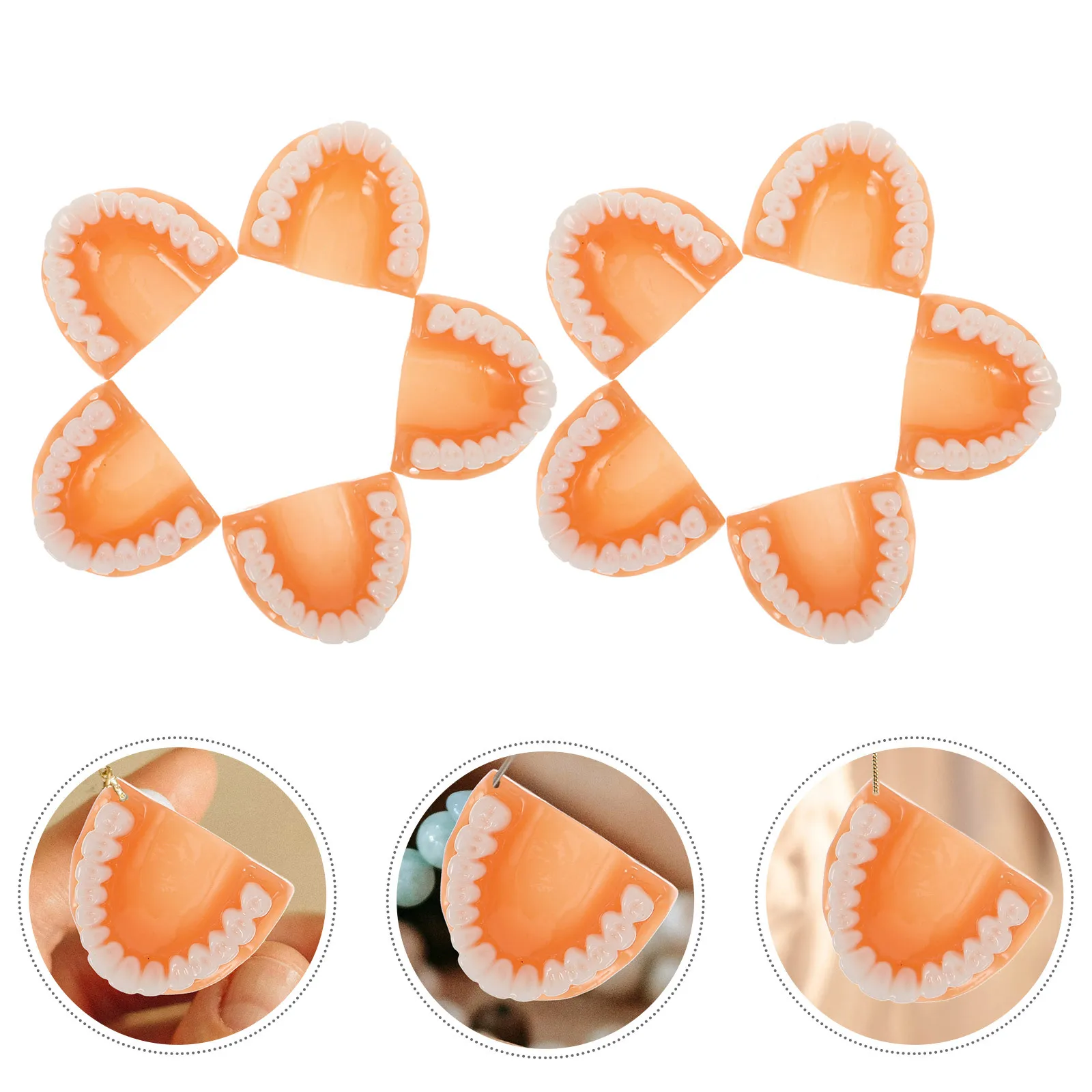 

20pcs Simulated Denture Pendant Realistic False Teeth Charms For Jewelry Making Diy Keychain Pendant Dangle Drop Charms Tricky