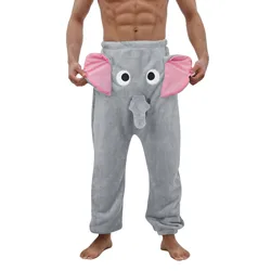 Herren Pyjama hose Flanell lustige Elefant Neuheit Hose humorvolle Unterwäsche Streich Geschenk für Männer Elefant seltsame Pyjama hose