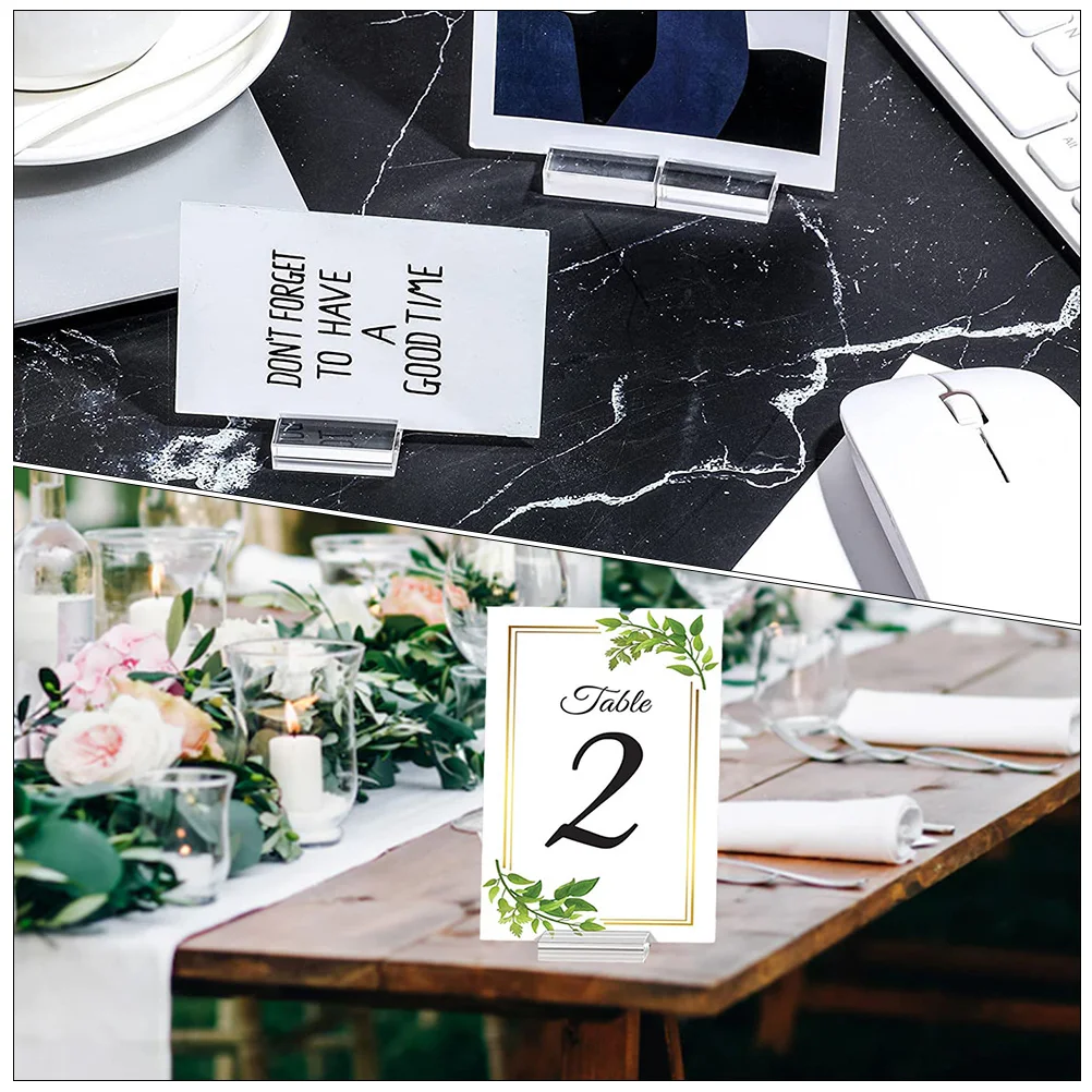 

12 pcs Acrylic Business Card Holder Table Place Cards Stand Clear Premium Material Safe Design Wedding Numbers Display