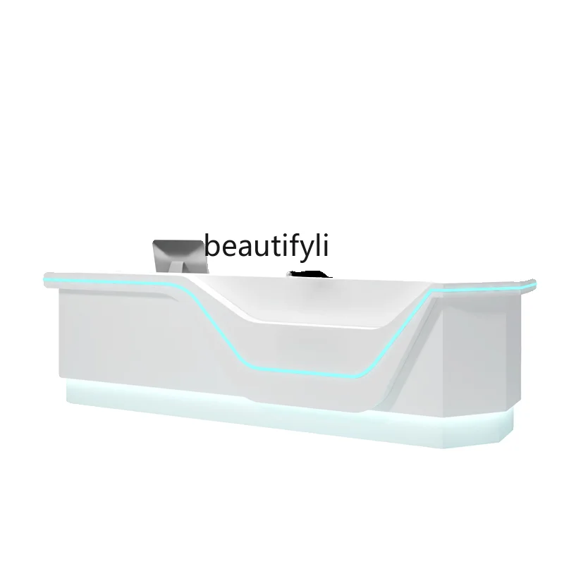 

Company Front Desk Counter Internet Bar Billiard Hall Reception Desk Clothing Store Bar Beauty Salon Cashier Desk Paint Simple